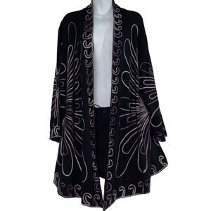 ADDED DIMENSIONS for CATHERINES Open Front Cardigan Size 2X Luxury Metallic
